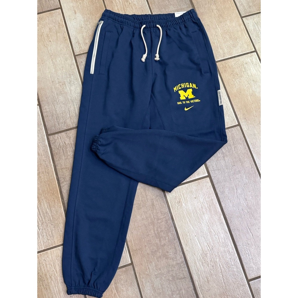 NWT Men's Nike Michigan Wolverines Team Issue Blue Sweatpants Joggers Sz Medium